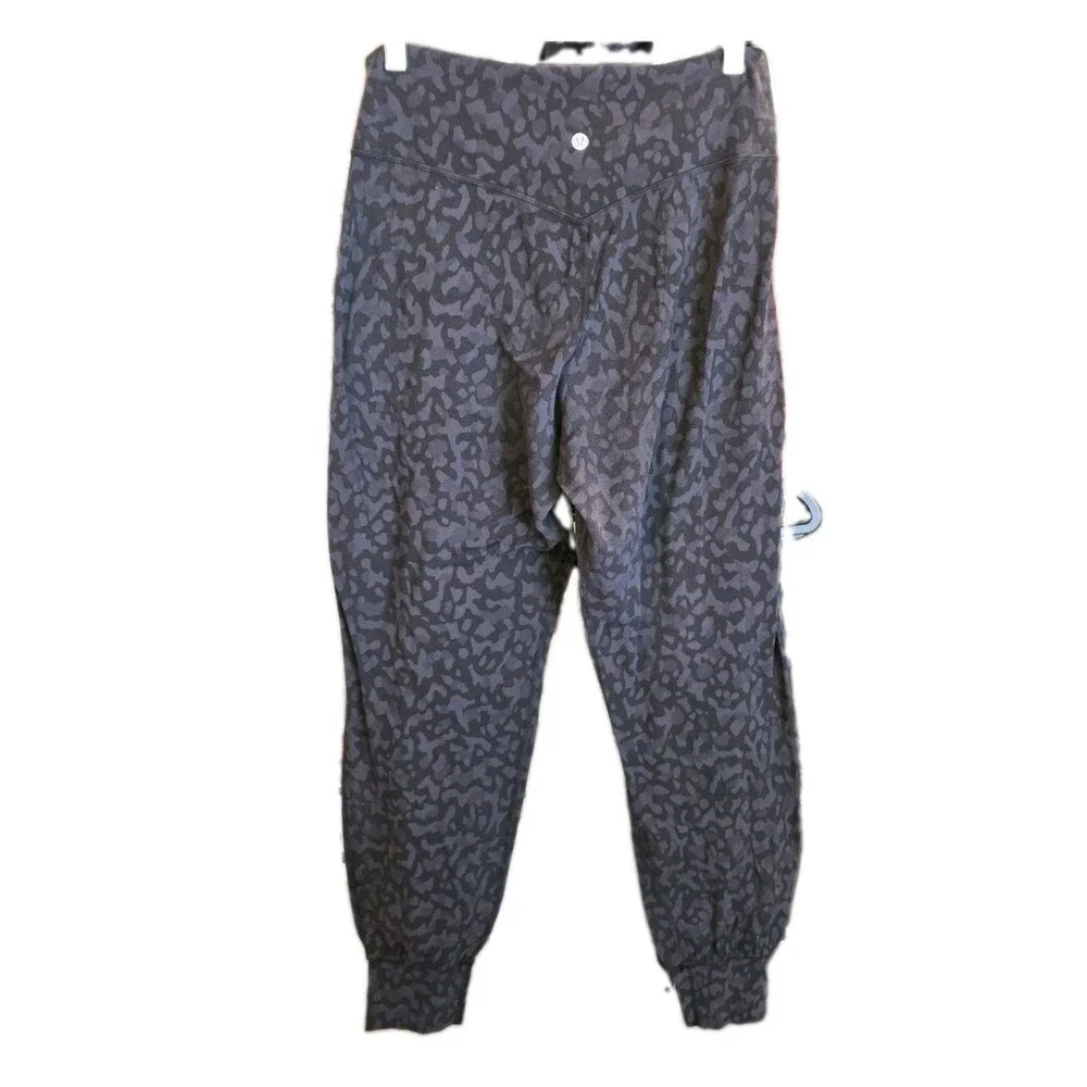 LULULEMON ALIGN Sz 8 Charcoal Black Gray Nulu Logo Jogger Yoga Pants LW5CIFS